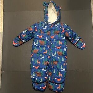 The Children's place baby boys navy woods Forest snowsuit bunting sz 9-12m